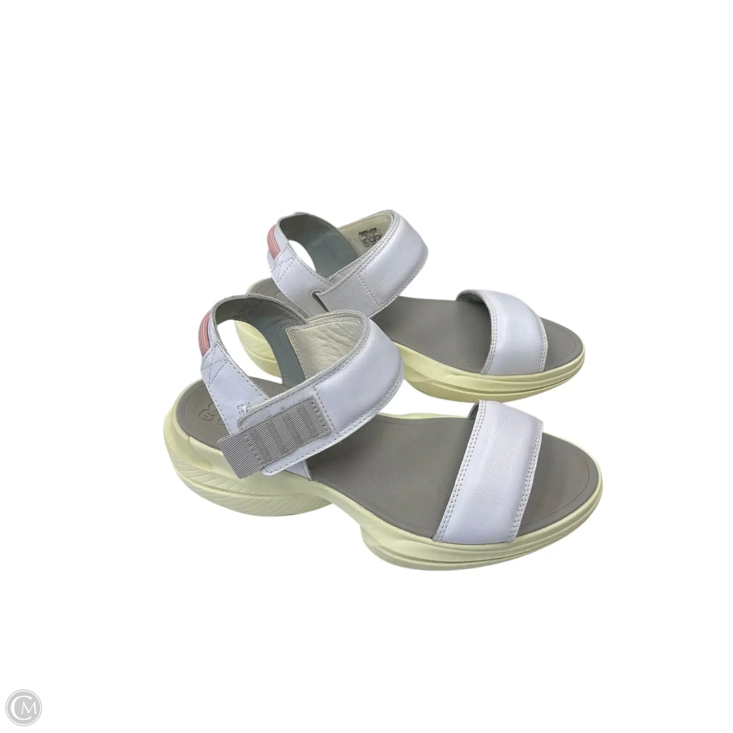 Sandals Flats By Sorel In White & Yellow, Size: 8.5