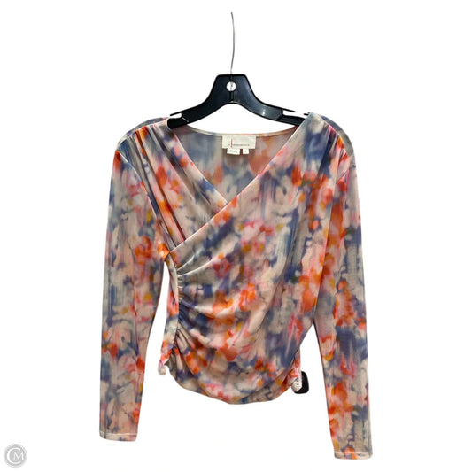 Top Long Sleeve By Anthropologie In Blue & Orange, Size: S