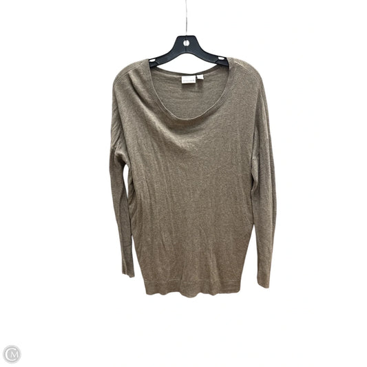 Top Long Sleeve By Tribal In Brown, Size: L