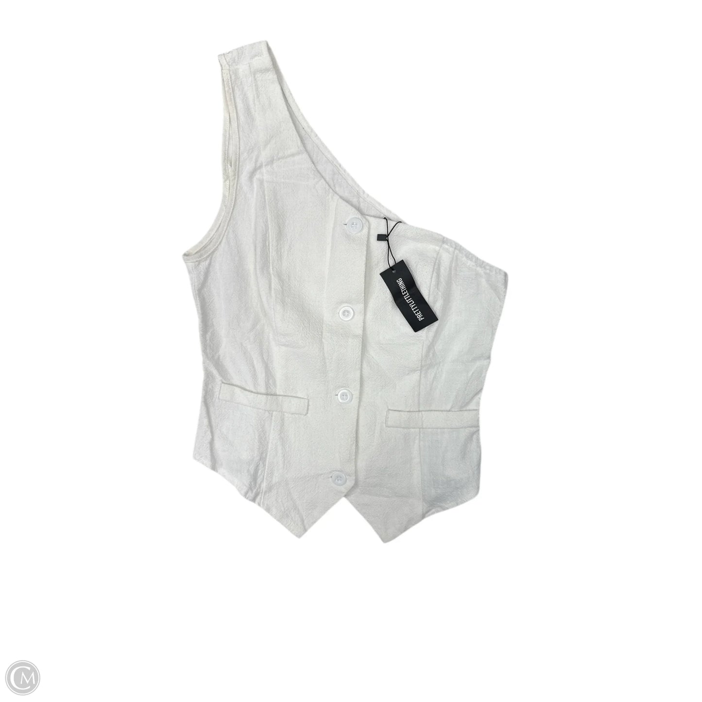 Top Sleeveless By Pretty Little Thing In White, Size: 4