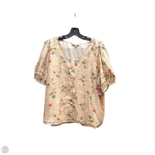 Top Short Sleeve By Madewell In Floral Print, Size: Xl