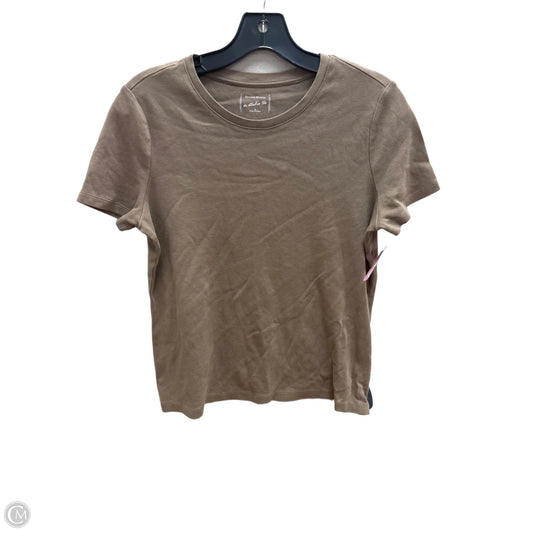 Top Short Sleeve Basic By Studio Works In Brown, Size: M