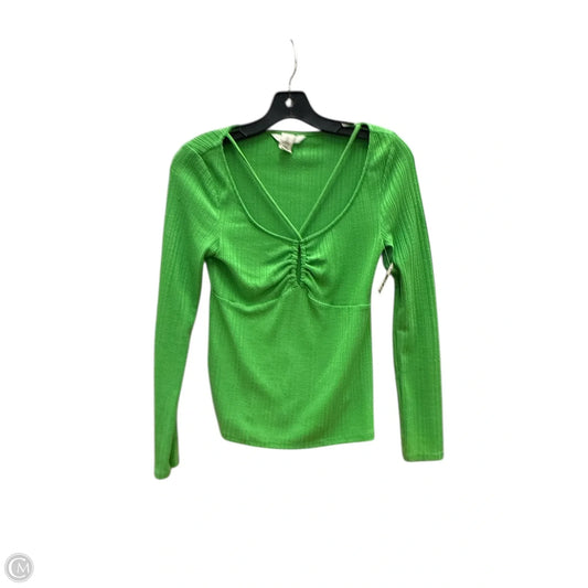 Top Long Sleeve By H&m In Green, Size: S