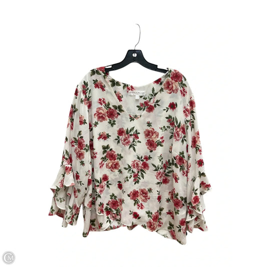 Top Long Sleeve By Chelsea And Theodore In Floral Print, Size: 3x
