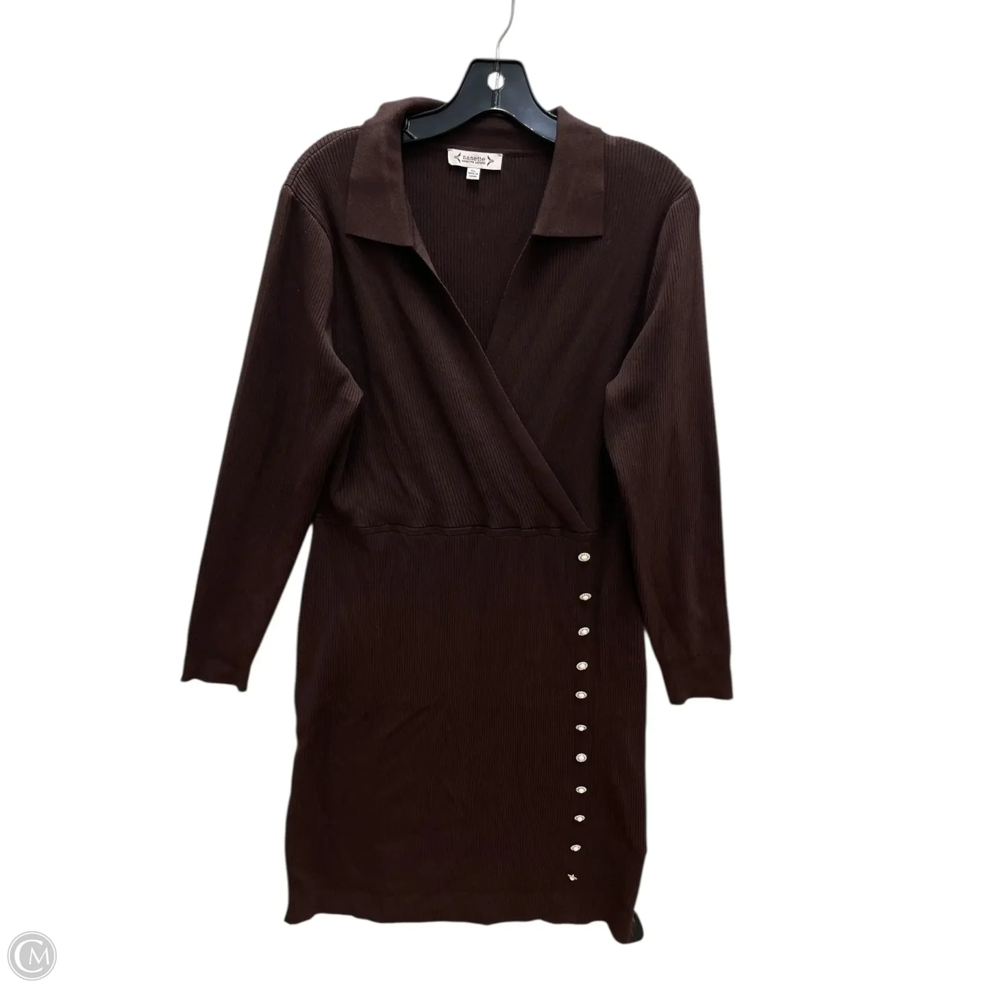 Dress Casual Midi By Nanette By Nanette Lepore In Brown, Size: Xl