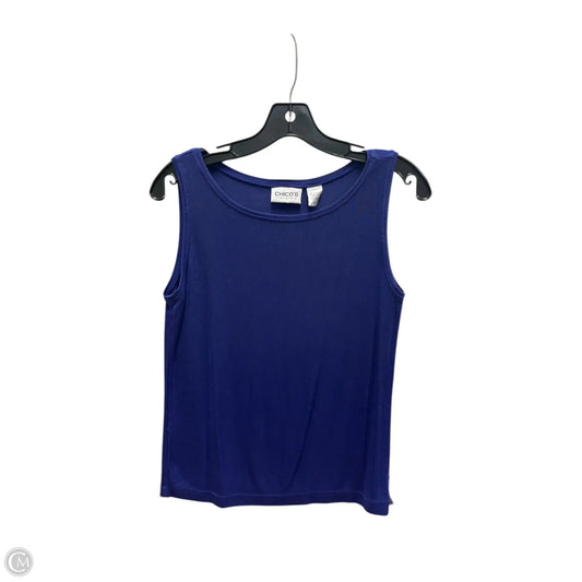 Top Sleeveless By Chicos In Blue, Size: M