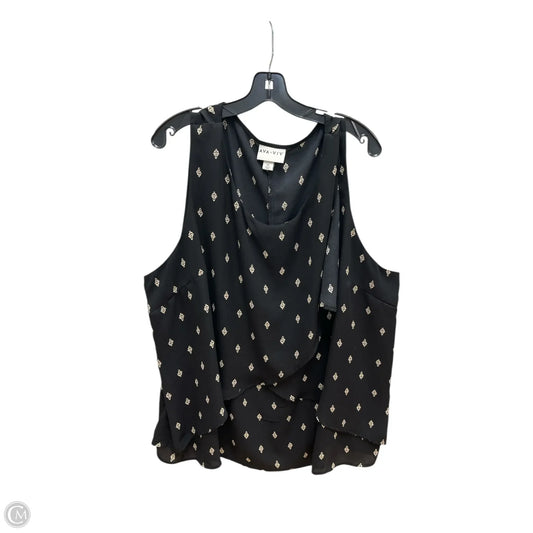 Top Sleeveless By Ava & Viv In Black & Cream, Size: 4x