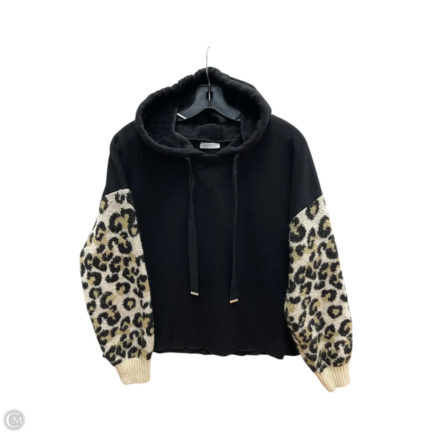 Sweatshirt Hoodie By Clothes Mentor In Black & Brown, Size: L
