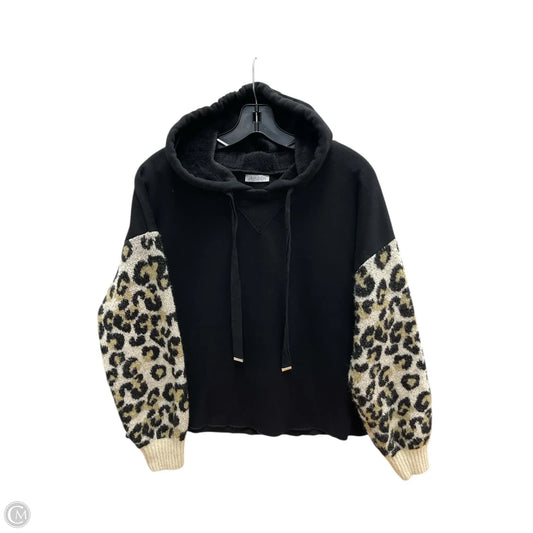 Sweatshirt Hoodie By Clothes Mentor In Black & Brown, Size: L