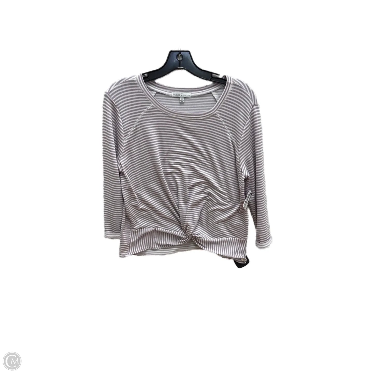 Top 3/4 Sleeve By Moa Moa In Purple & White, Size: M