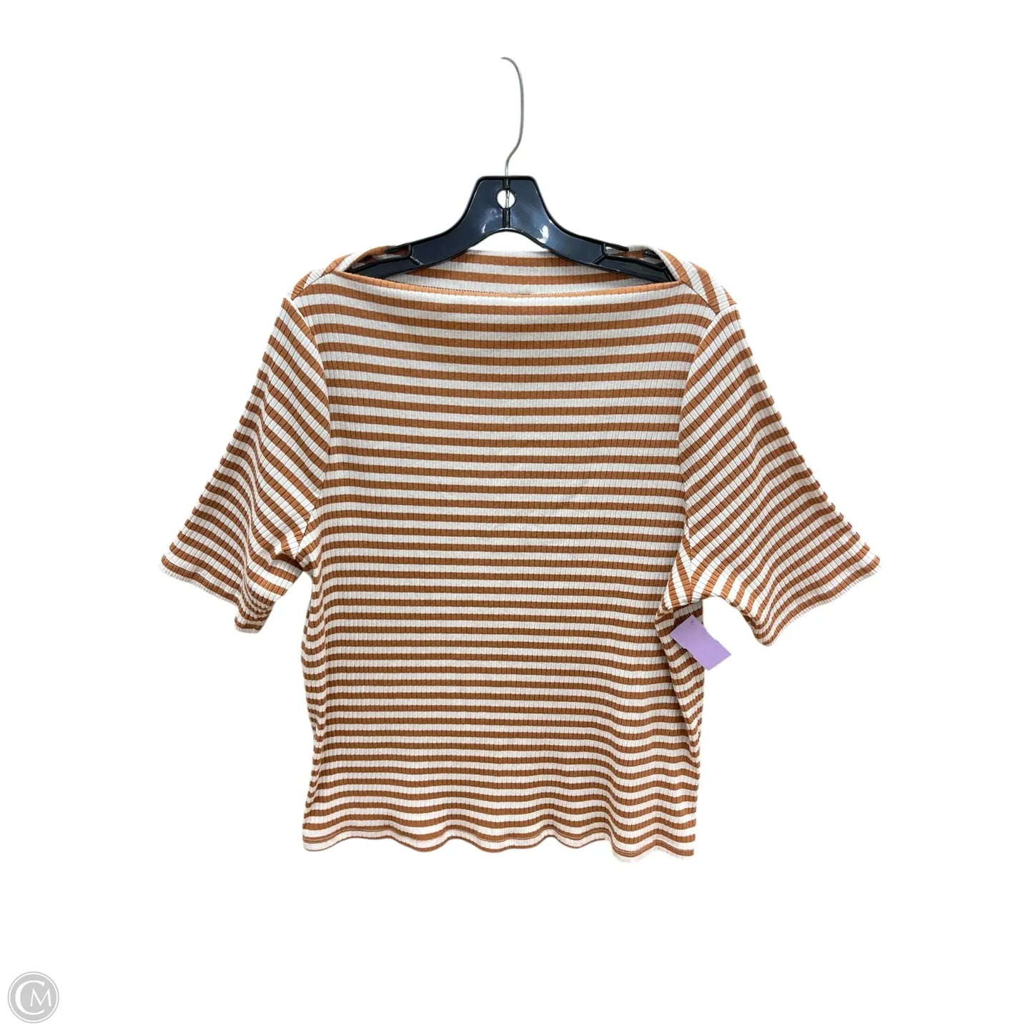 Top Short Sleeve By Old Navy In Orange & White, Size: 3x