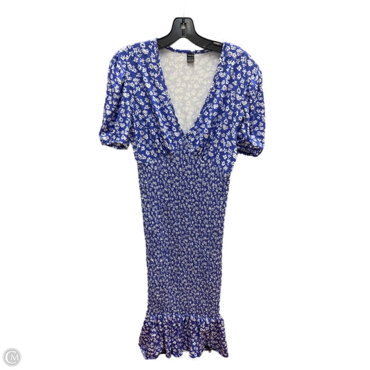Dress Casual Midi By Shein In Blue & White, Size: L