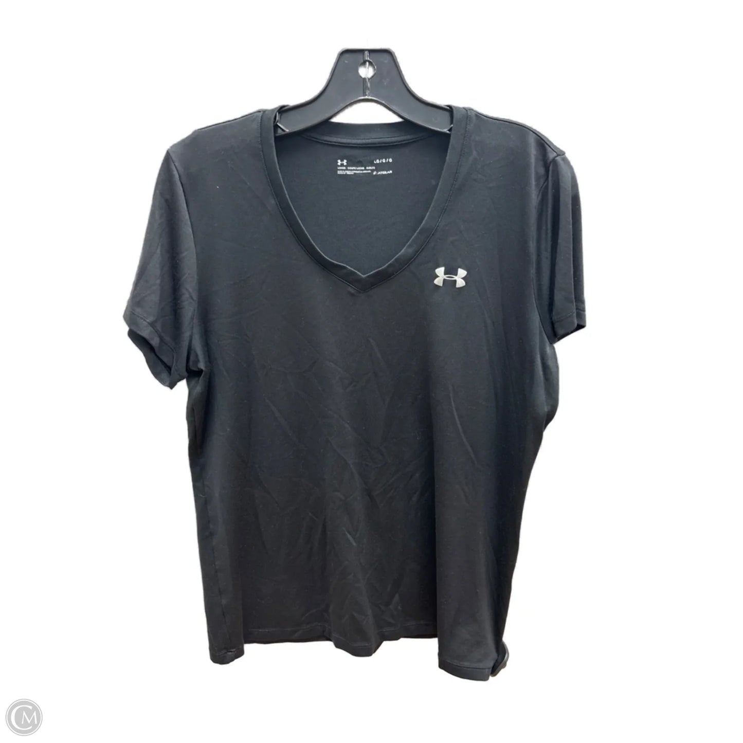 Athletic Top Short Sleeve By Under Armour In Grey, Size: L
