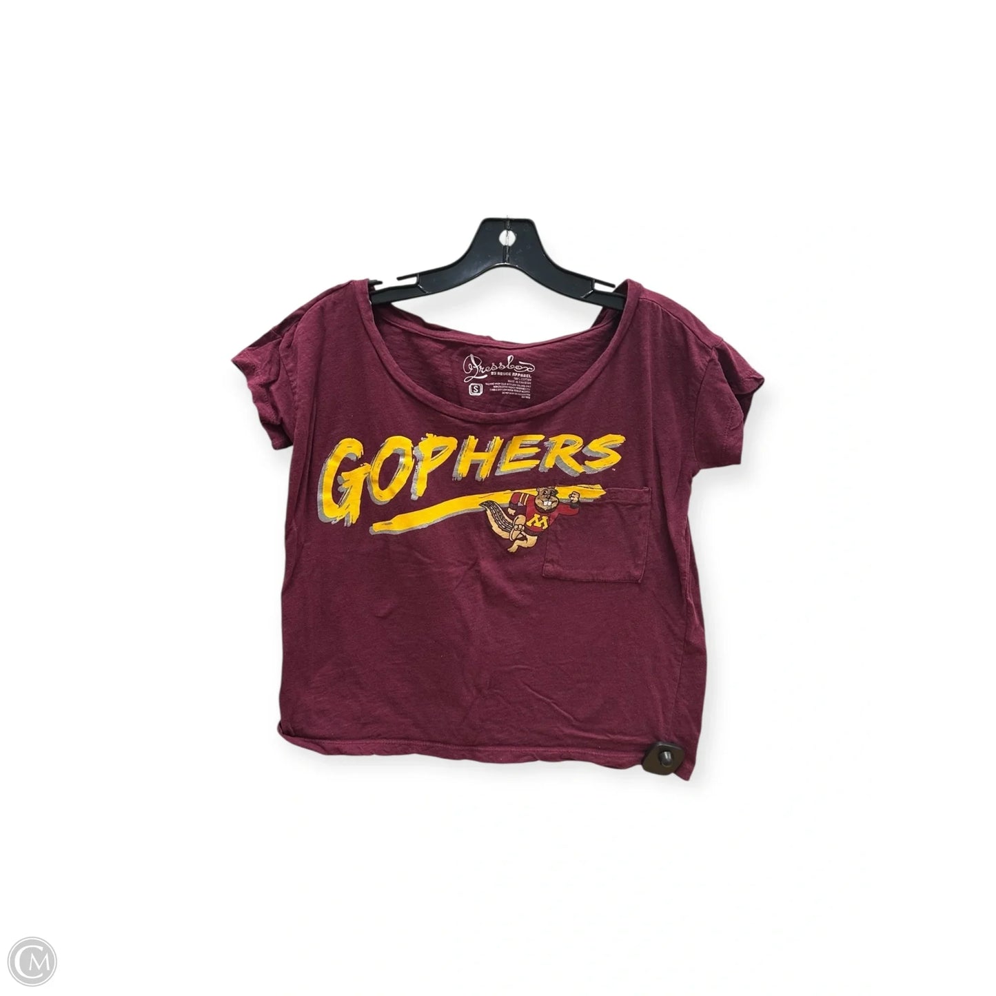 Athletic Top Short Sleeve By Clothes Mentor In Maroon, Size: S