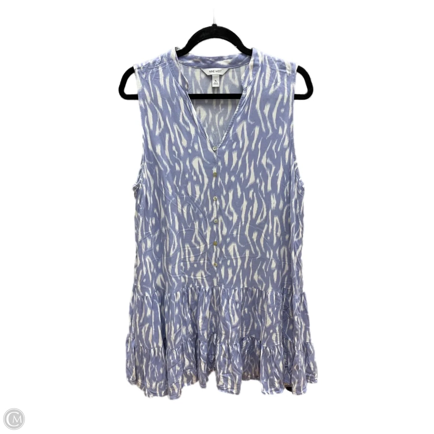 Dress Casual Short By Nine West In Blue & White, Size: Xl