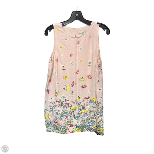 Dress Casual Midi By Loft In Pink & Yellow, Size: 10