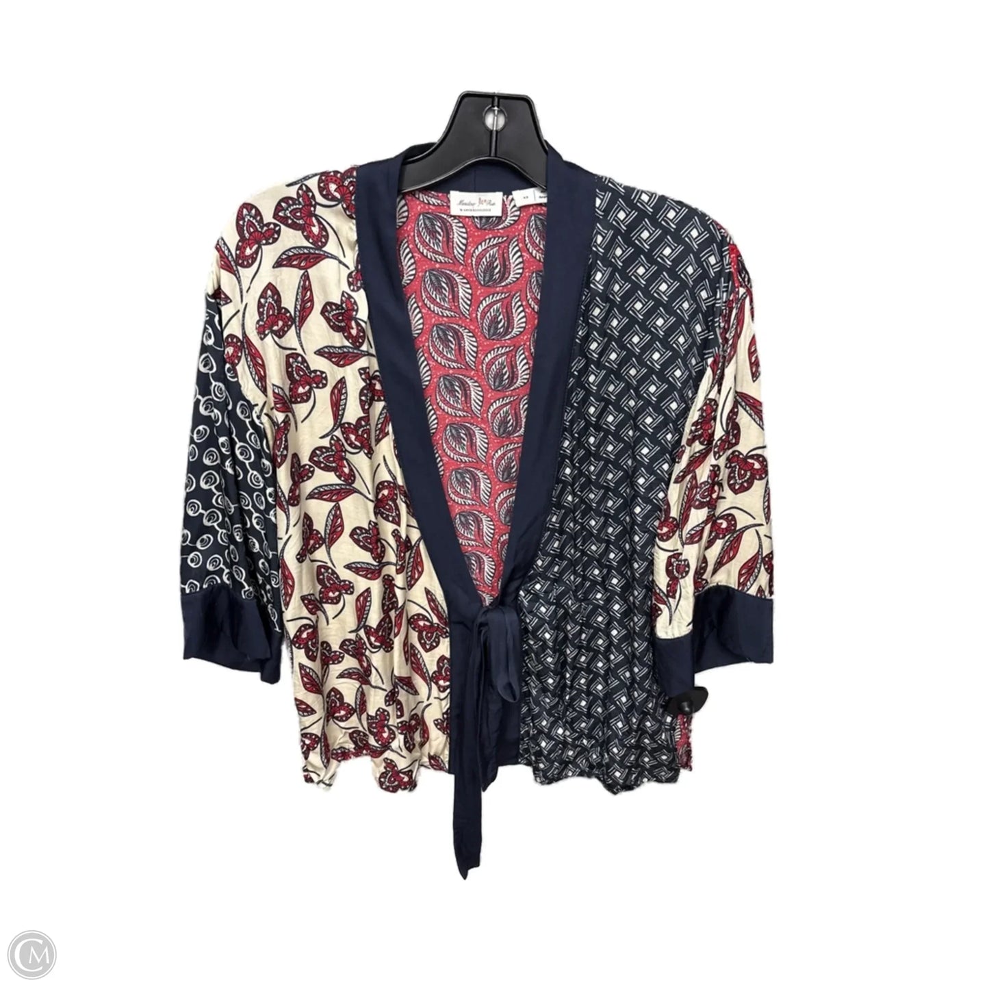 Cardigan By Anthropologie In Blue & Red, Size: Xs