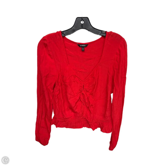 Top Long Sleeve By Express In Red, Size: M