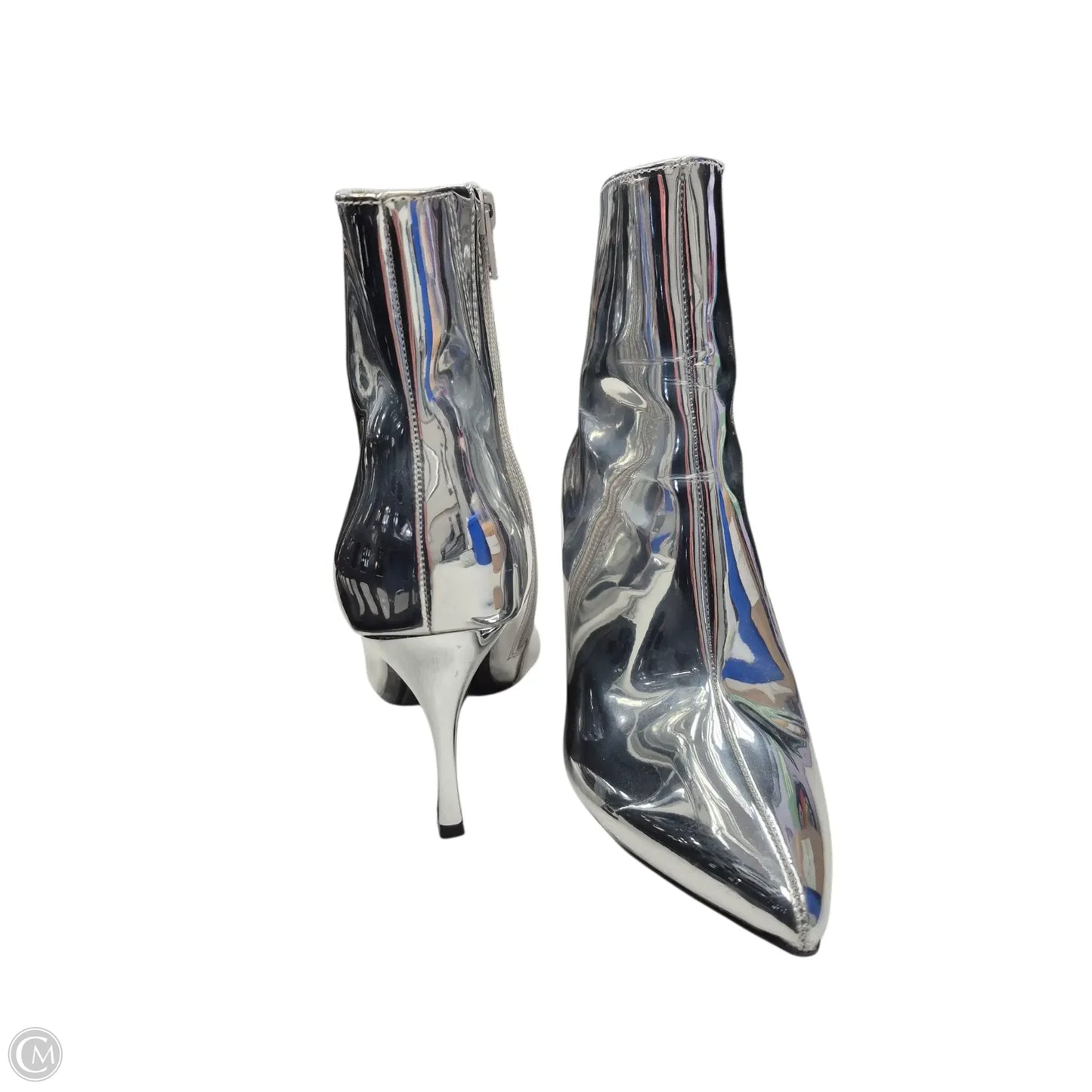 Boots Ankle Heels By A New Day In Silver, Size: 8