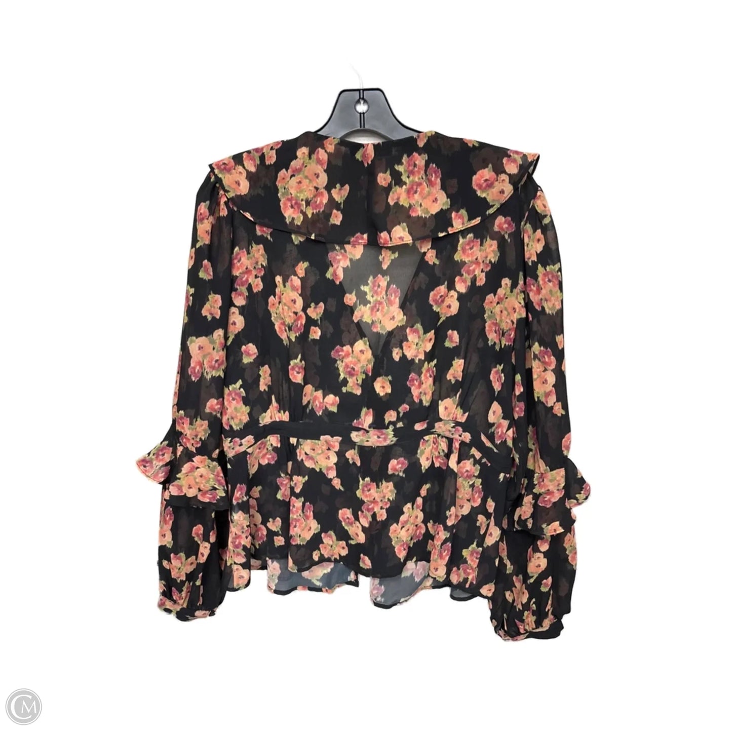 Top Long Sleeve By Topshop In Floral Print, Size: 10