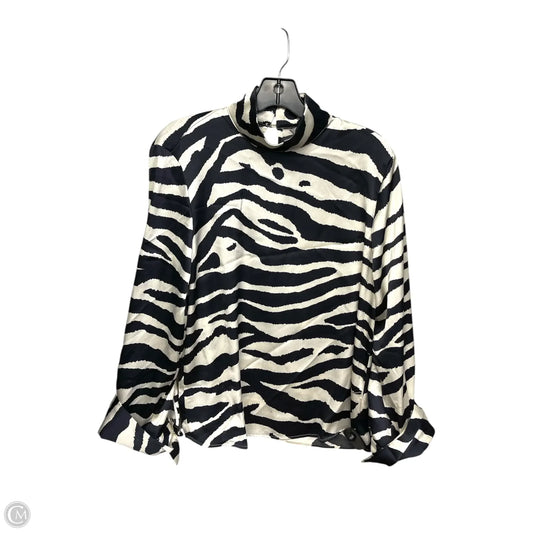 Top Long Sleeve By H&m In Zebra Print, Size: S