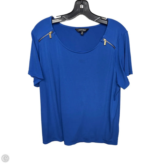 Top Short Sleeve By Ellen Tracy In Blue, Size: 2x
