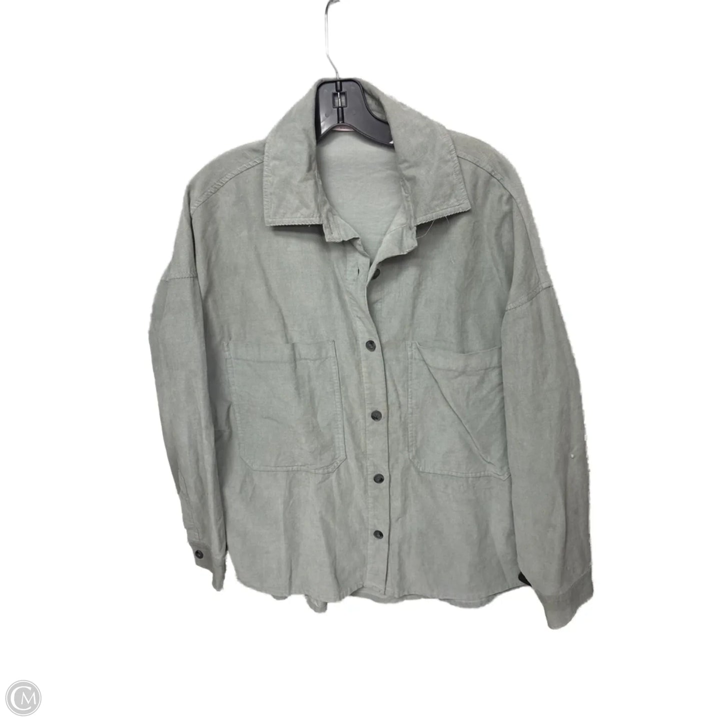 Jacket Shirt By Clothes Mentor In Green, Size: S