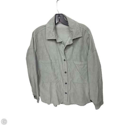 Jacket Shirt By Clothes Mentor In Green, Size: S