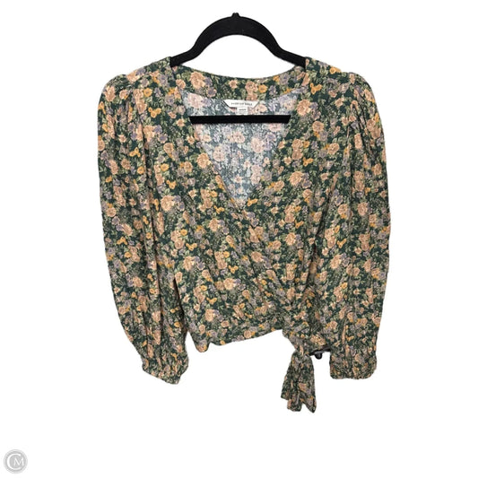 Top Long Sleeve By American Eagle In Green, Size: M