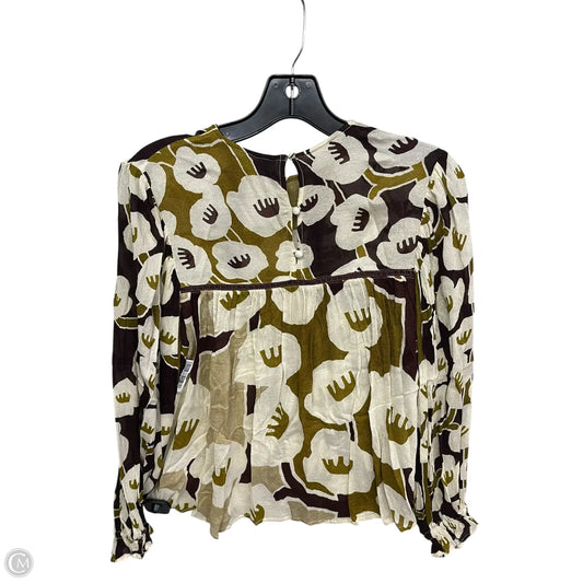 Top Long Sleeve By Blank London In Cream & Purple, Size: Xs