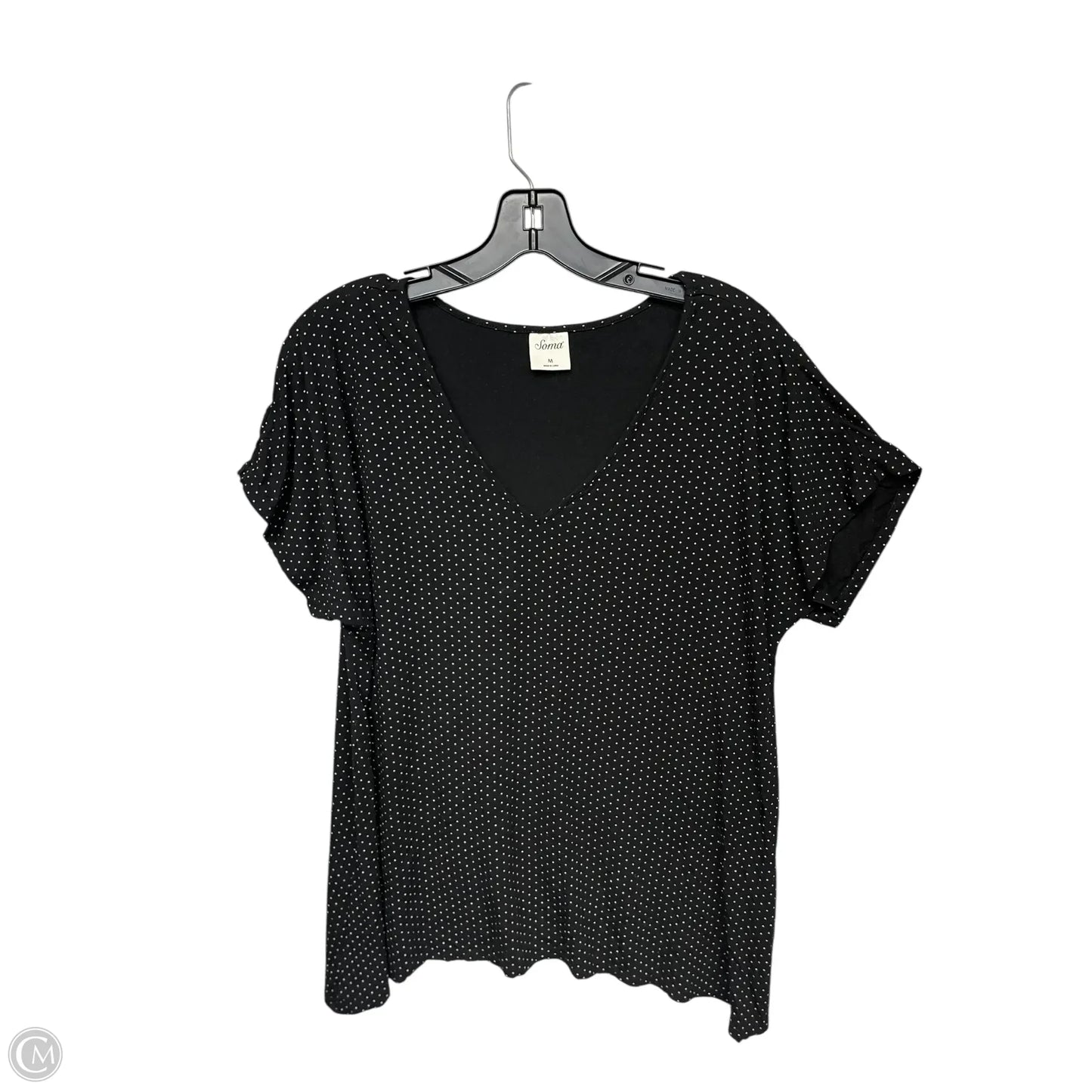 Top Short Sleeve By Sonoma In Polkadot Pattern, Size: M