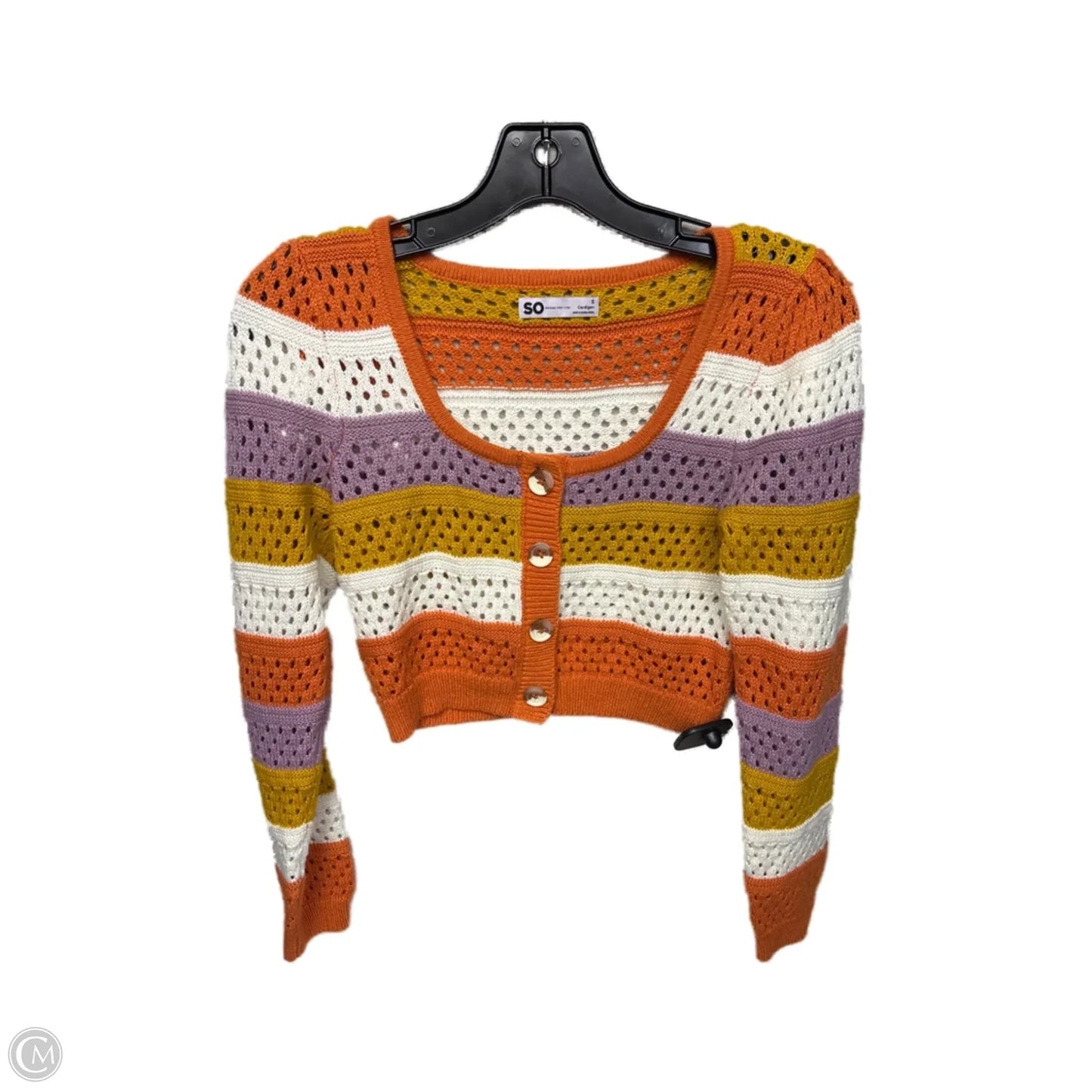 Cardigan By So In Orange & Purple, Size: S