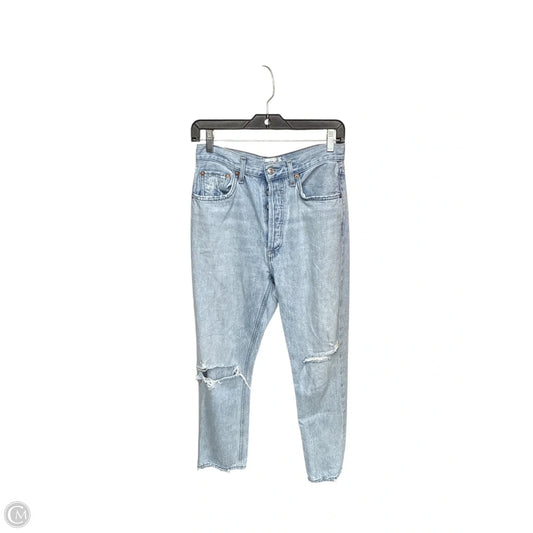Jeans Straight By Agolde In Blue Denim, Size: 4