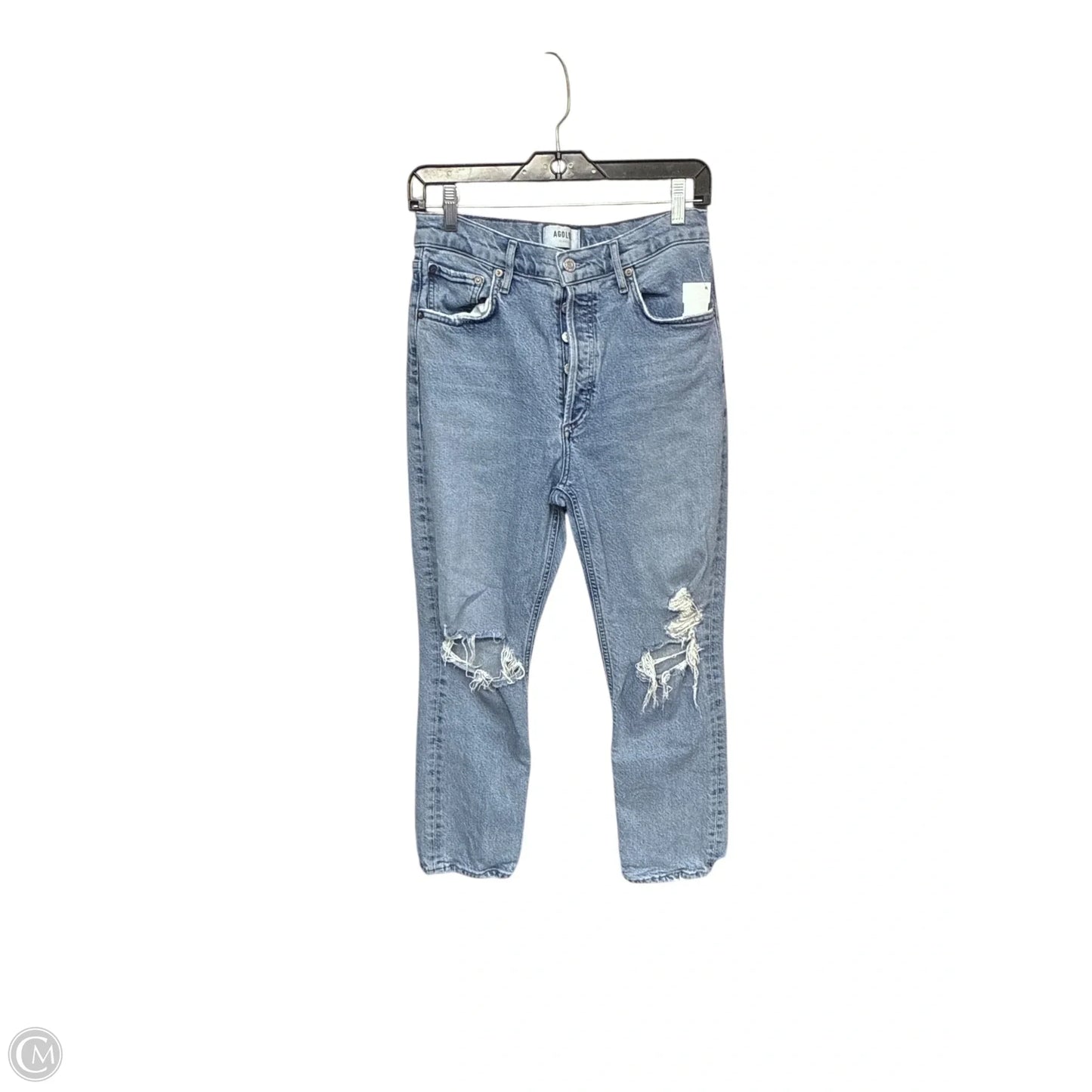 Jeans Straight By Agolde In Blue Denim, Size: 6