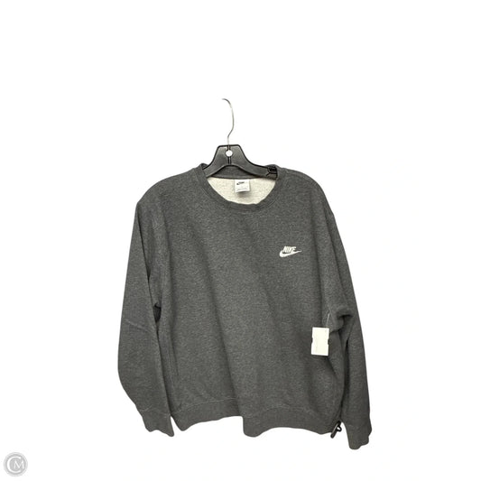 Athletic Sweatshirt Crewneck By Nike Apparel In Grey, Size: S