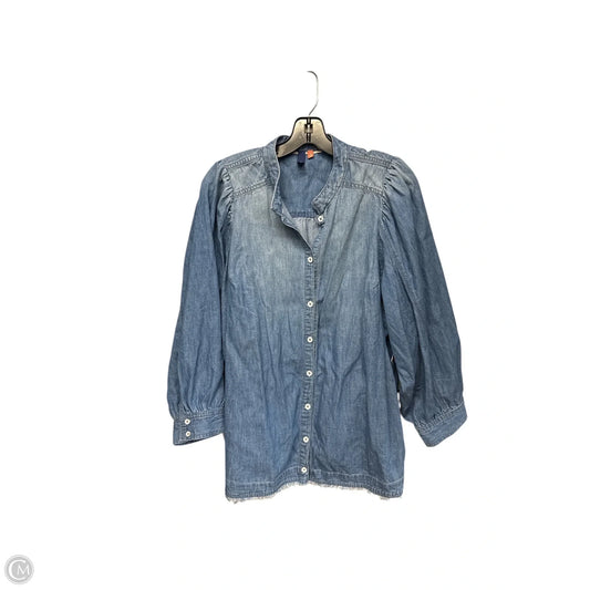 Top 3/4 Sleeve By Pilcro In Blue Denim, Size: 1x