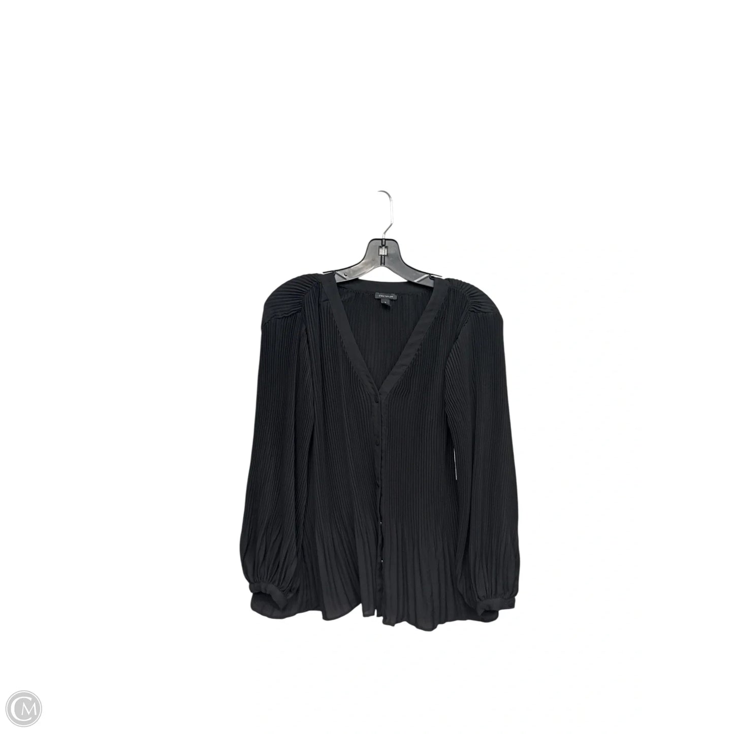 Top Long Sleeve By Ann Taylor In Black, Size: M