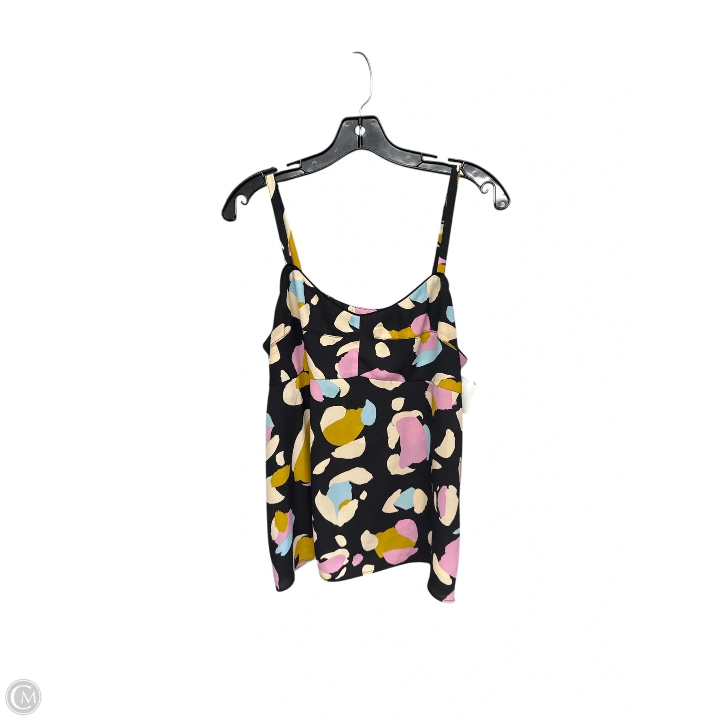 Top Sleeveless By Cabi In Black & Yellow, Size: L
