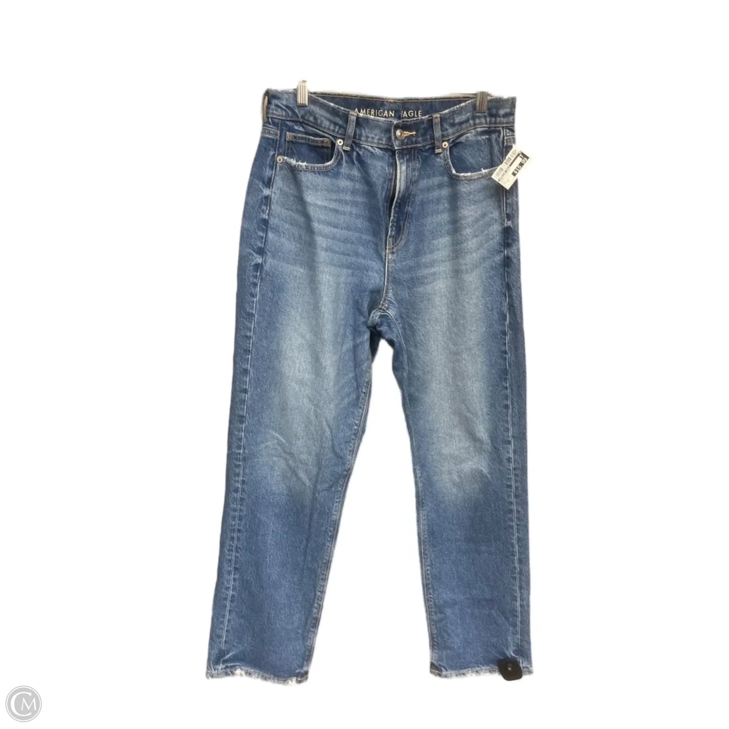 Jeans Straight By American Eagle In Blue Denim, Size: 10