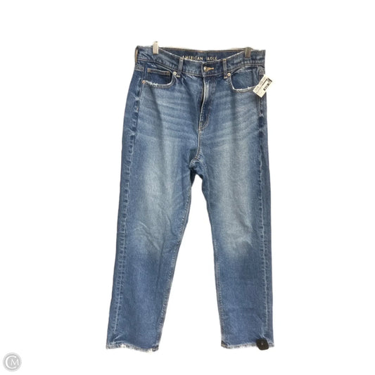 Jeans Straight By American Eagle In Blue Denim, Size: 10