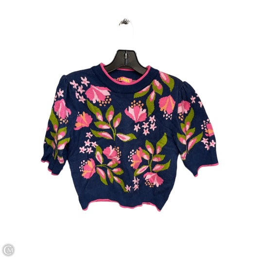 Top Short Sleeve By Thml In Blue & Pink, Size: L