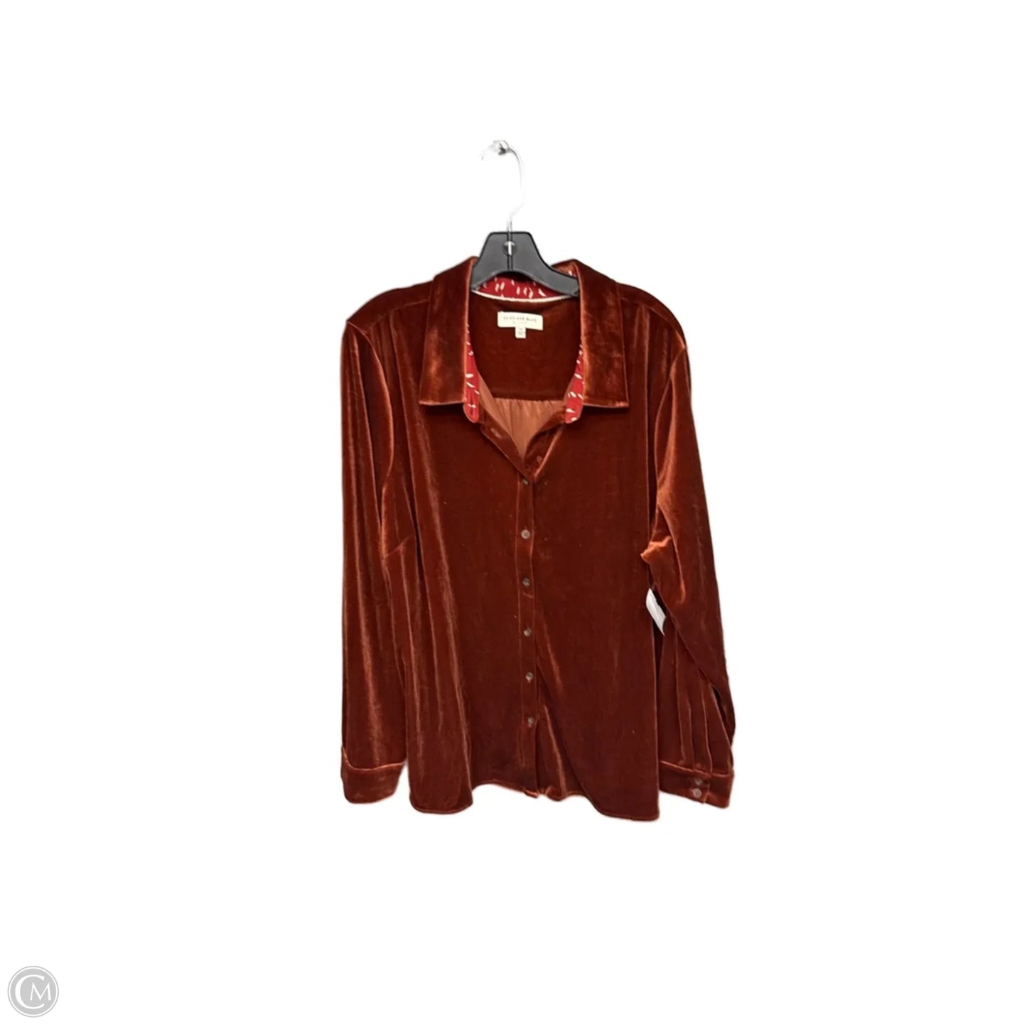 Top Long Sleeve By Skies Are Blue In Orange, Size: 2x