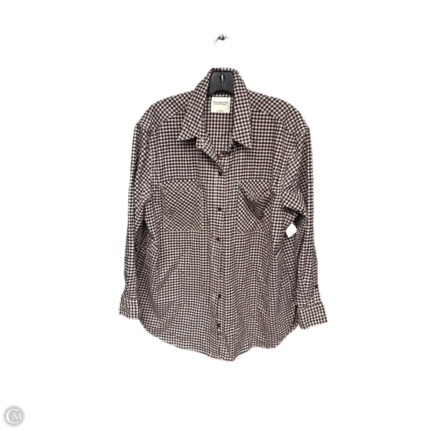 Top Long Sleeve By Abercrombie And Fitch In Black & Red, Size: L