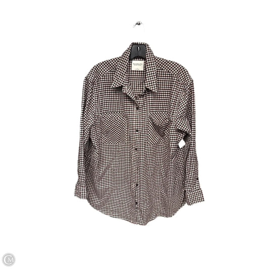 Top Long Sleeve By Abercrombie And Fitch In Black & Red, Size: L