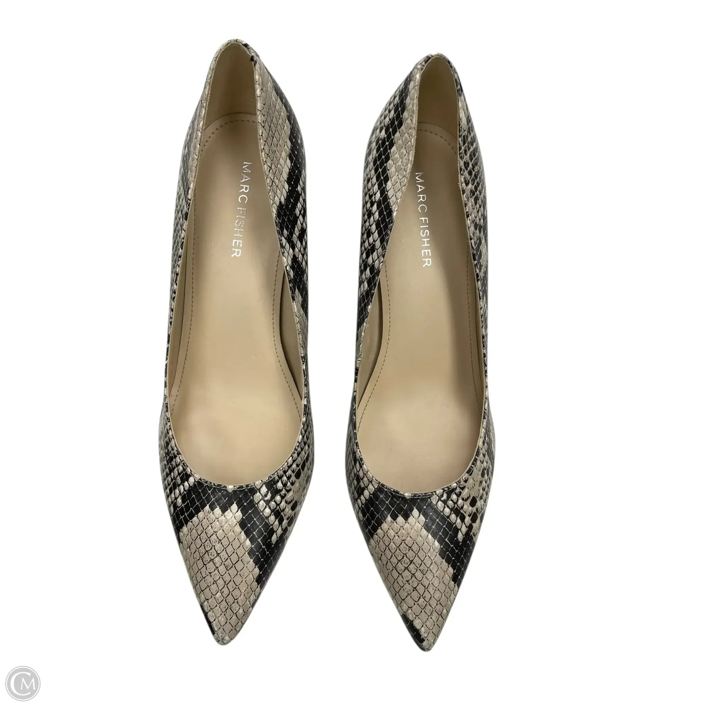 Shoes Heels Block By Marc Fisher In Black & Cream, Size: 8.5