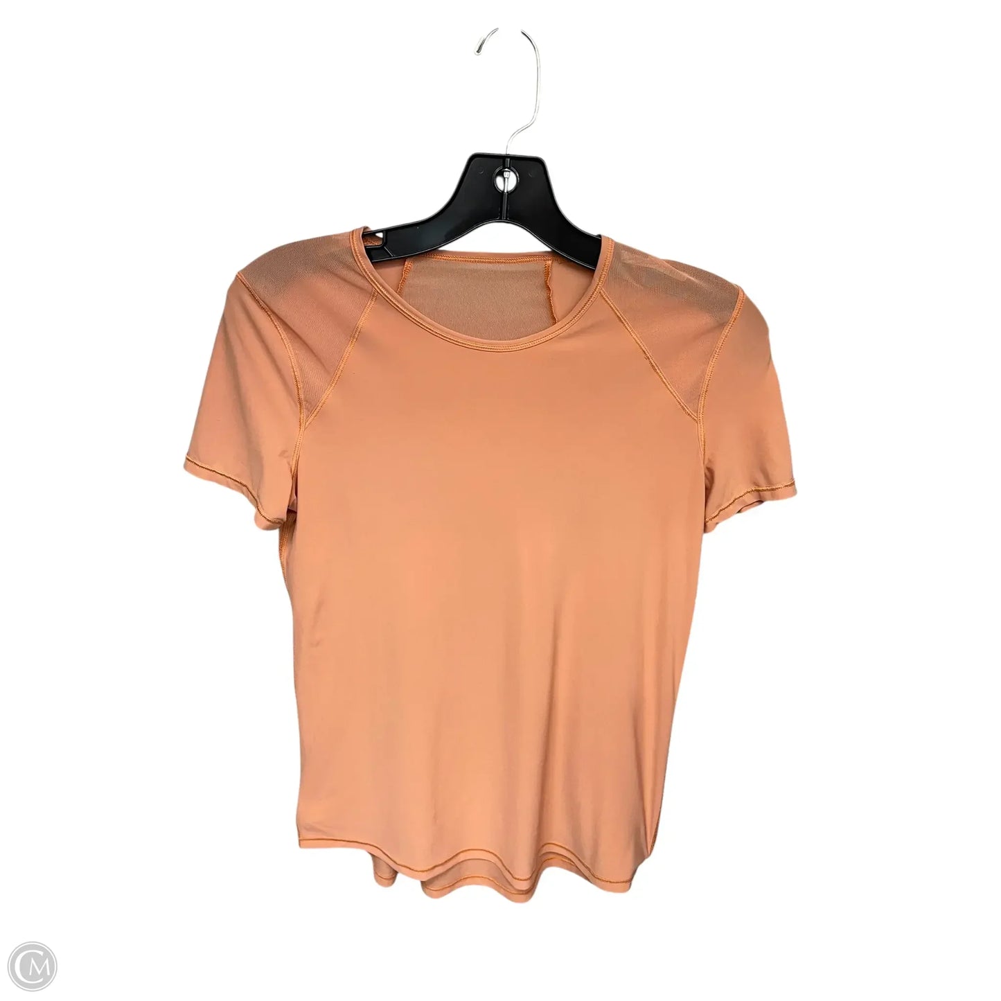 Athletic Top Short Sleeve By Lululemon In Coral, Size: Small