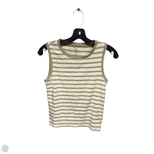 Top Sleeveless By Gap In Tan & White, Size: S