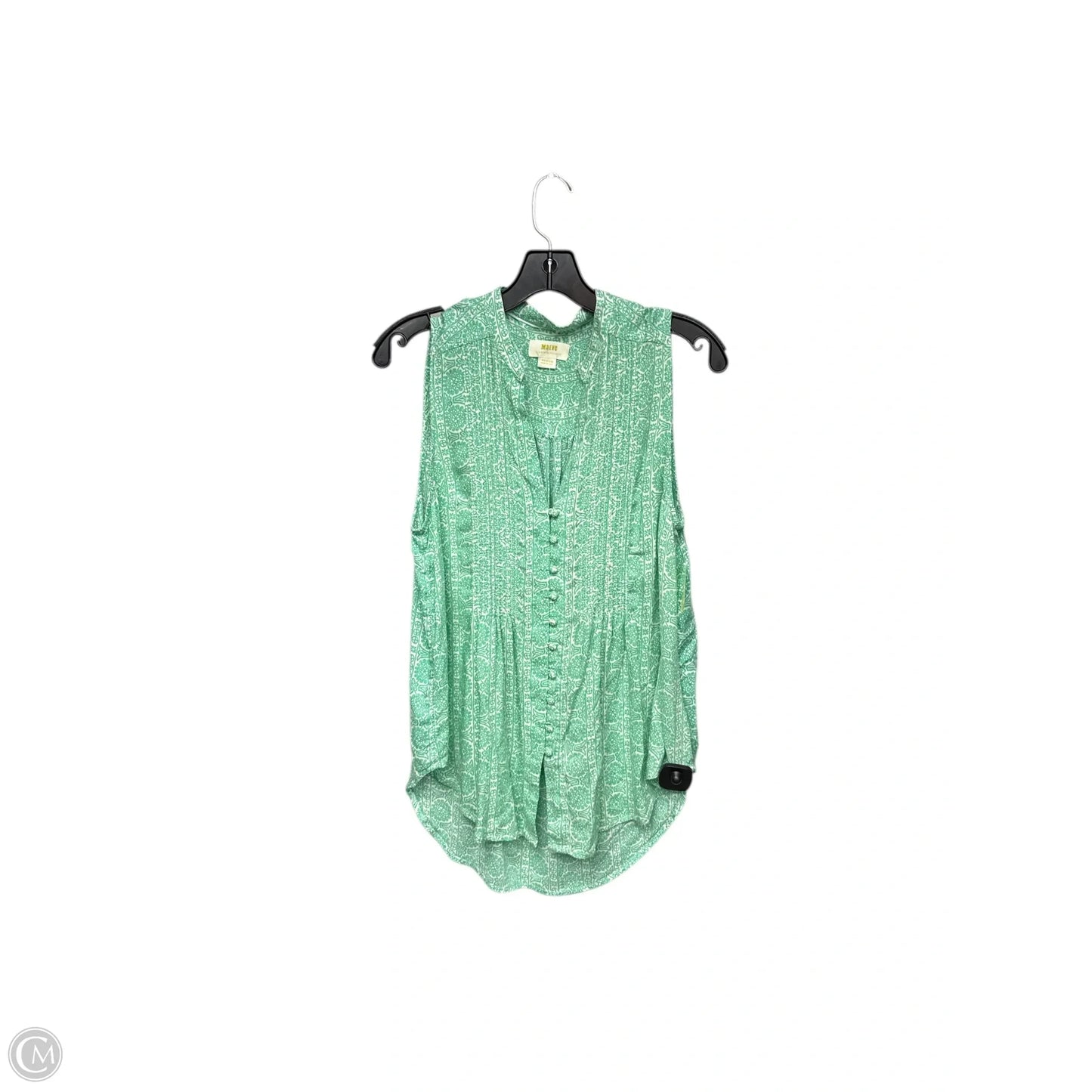 Top Sleeveless By Maeve In Green, Size: M