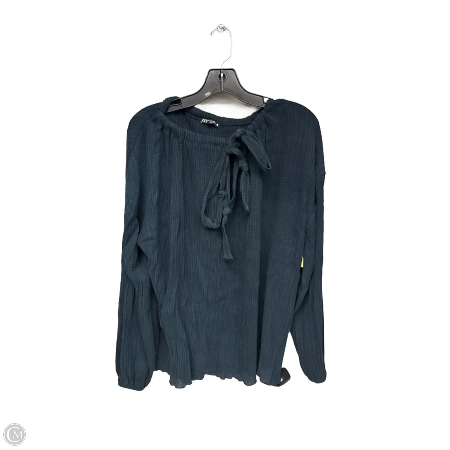 Top Long Sleeve By Zara In Teal, Size: M
