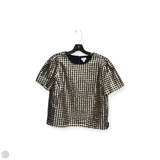 Top Short Sleeve By J. Crew In Black & Gold, Size: M